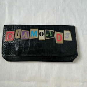 Rare Barbara Rihl Women Black Crocodile Leather Clutch One Size